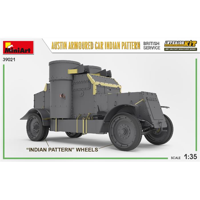 MiniArt Hint Desenli Austin Zırhlı Araba. İngiliz Servis. Interior Kit